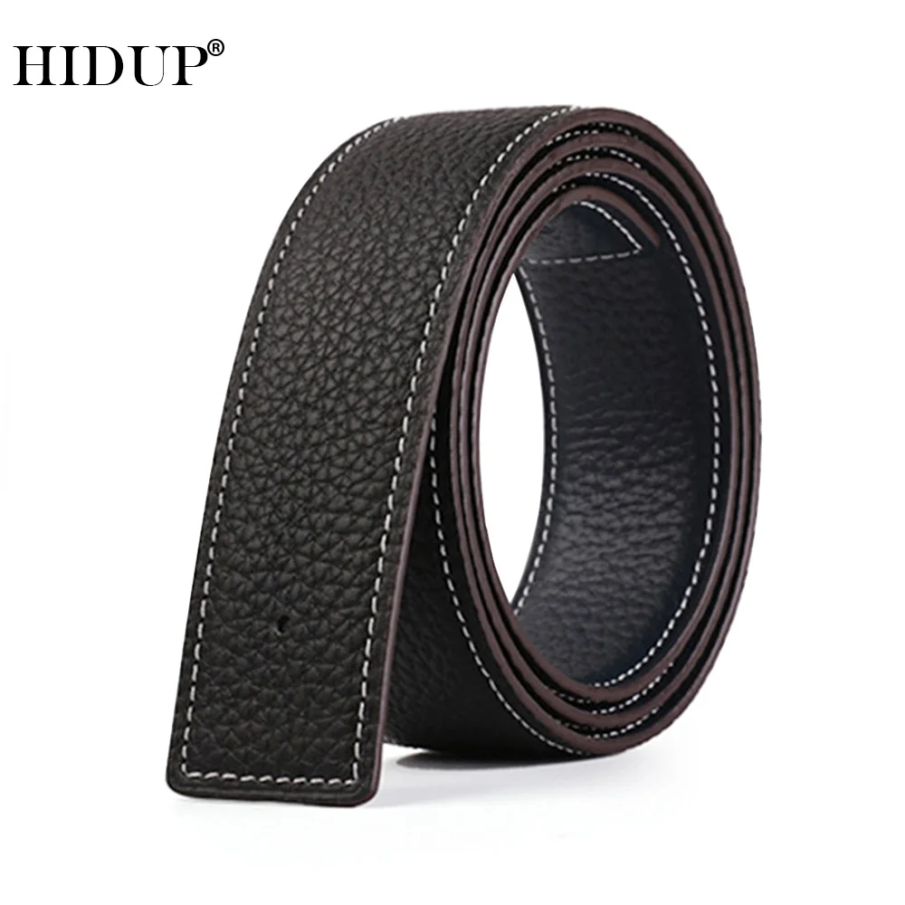 HIDUP 고급 가죽 벨트 핀 및 슬라이드 스타일 벨트, 3.7cm 너비 벨트 스트립, 버클 없는 청바지 액세서리, NWJ1057