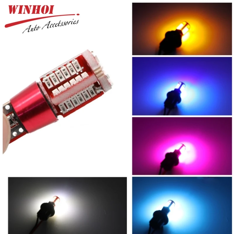 

10pcs T10 Led W5W Canbus 3014 57smd 6000k Error Free Car Side Wedge Clearance Light Dome Reading License Plate Light Signal Lamp