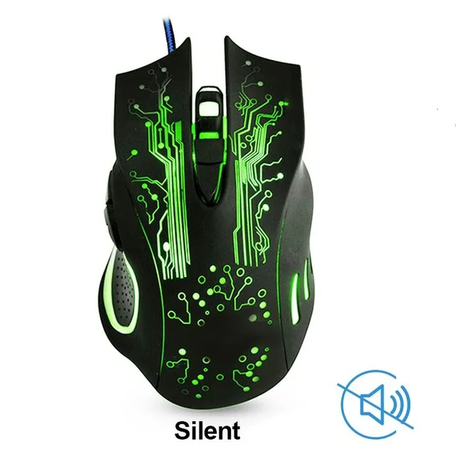 slient Проводная игровая мышь, компьютерная мышь для геймера, 5000 dpi, оптическая эргономичная мышь с подсветкой, бесшумные Мыши для ПК, профессиональная игровая мышь - Цвет: slient