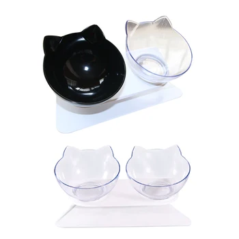 

Pet Feeding Tool Non-Slip Double Bowls With Pet Stand Bowl Food And Water Bowls For Cats Dogs Feeders Cat Bowl Cute Shape