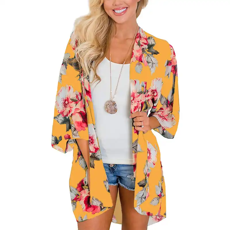 long chiffon kimono jacket