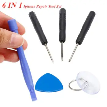 

Portable 6 IN 1 Metal Plastic Phone LCD LCD Screen Opening Tool Kit For Iphone Mobile Phone Repair Tool Kit Screwdriver Set