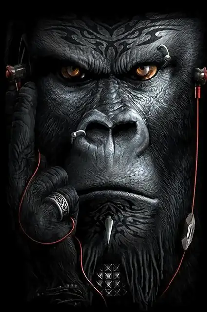 Animal Poster and Print Gorilla Monkey Wall Art Prints Home Office Decor Picture Black and White and Painting for Room Deco 14