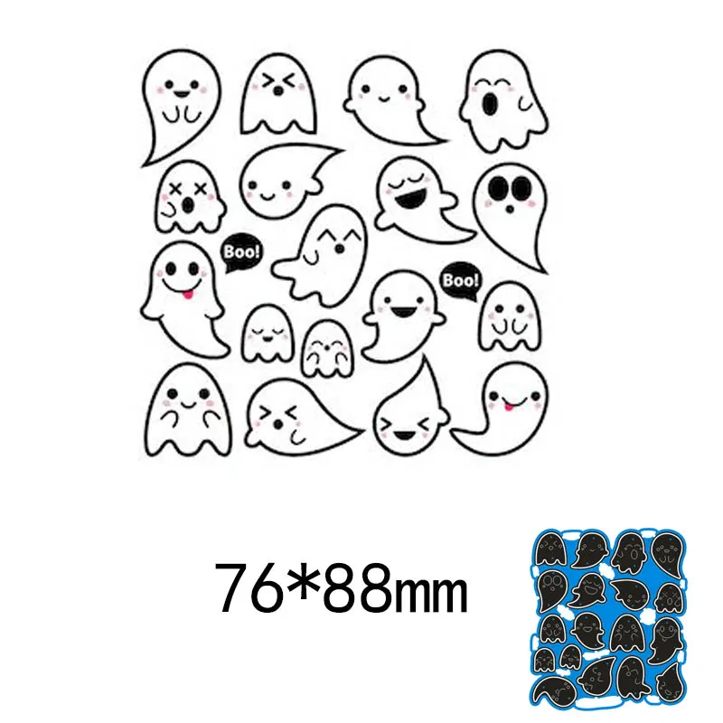 

7.6*8.8cm Creative new Handicraft Metal Cutting Dies Halloween soul Scrapbook embossing Paper Craft Album Card Punch Knife