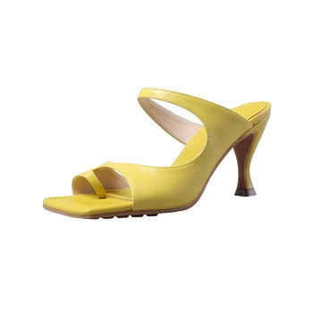 

Fashion New arrival summer high heels Genuine leather sandals comfortable flock casual women pumps dress shoes