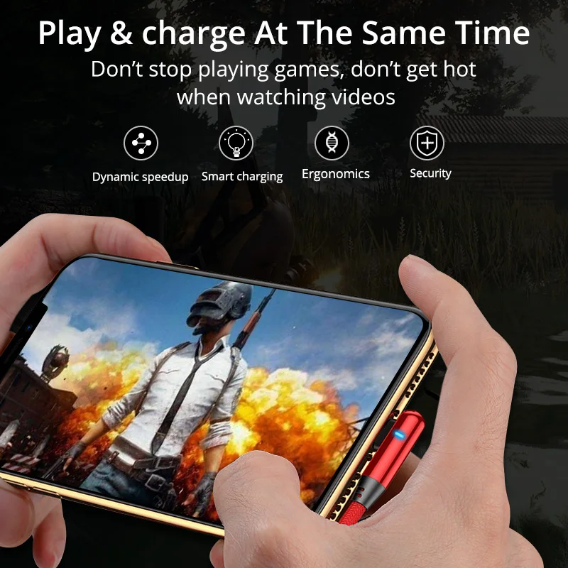Зарядный usb кабель ANMONE 90 градусов USB Type C 2 4 А зарядный Micro L для игр Huawei Samsung|Кабели