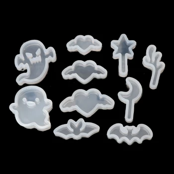 

10Pcs Star Moon Ghost Elf Love Pendant Jewelry Silicone Mold Resin Craft Tool