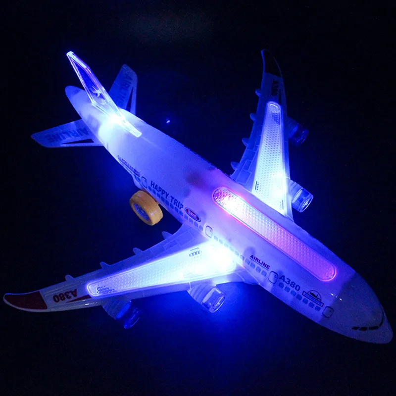 30CM Big Size A380 Electric Powered Light Music Airplane Model Children Gift