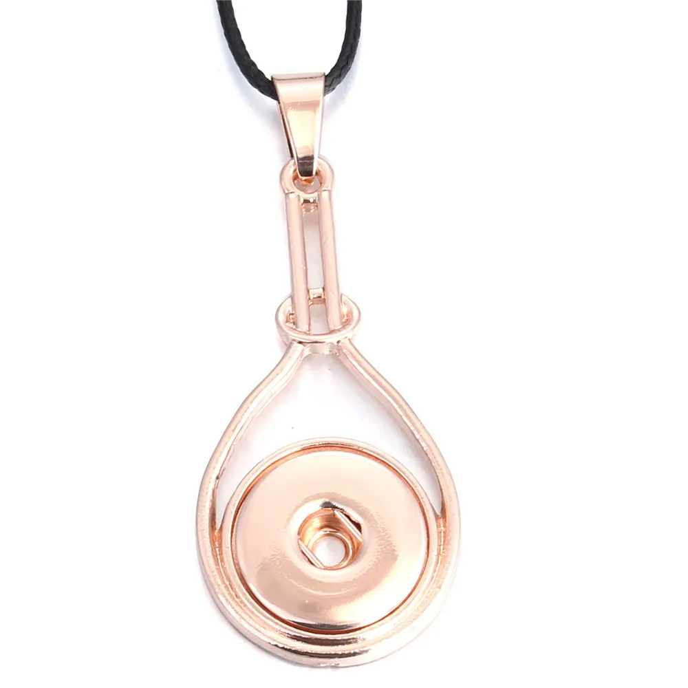 Розовое золото Красочные серебряные оснастки ювелирные ожерелья-талисманы кнопка оснастки кулон ожерелье Подходит 18 мм защелки кнопки DIY аксессуары ZG514
