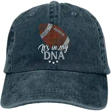 Американский футбол It's in My DNA, унисекс, Потертая джинсовая бейсболка, солнцезащитная Кепка, регулируемая задняя застежка, Кепка водителя грузовика