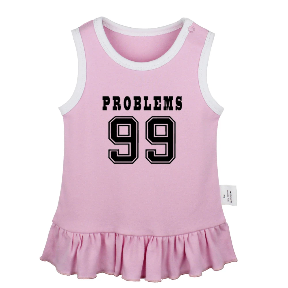 Constellation Virgo Gemini Design Ain't NO.1 99 Problems Newborn Baby Girls Dresses Toddler Sleeveless Dress Infant Clothes | Детская