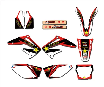 

Full set Motorcycle Customized number name TEAM DECALS GRAPHICS BACKGROUNDS fairing Sticker MX For HONDA CRF450 2002 2003 2004
