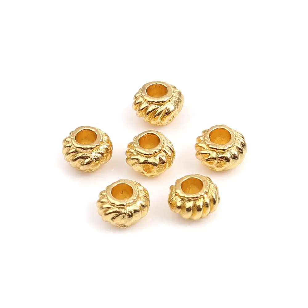 DoreenBeads Fashion Zinc Based Alloy Spacer Beads Lantern Shaped Gold/Silver Color DIY Making Jewelry About 6mm Dia. 200 PCs | Украшения и
