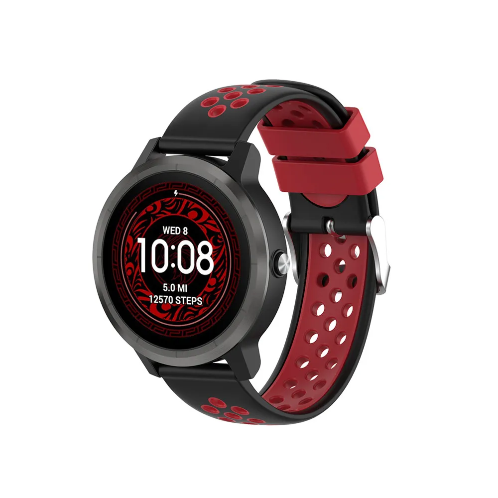 20 мм силиконовый браслет для Garmin Vivoactive 3/HR для Ticwatch 2/E/C2 для samsung gear R600/Galaxy Watch R815 Смарт-часы