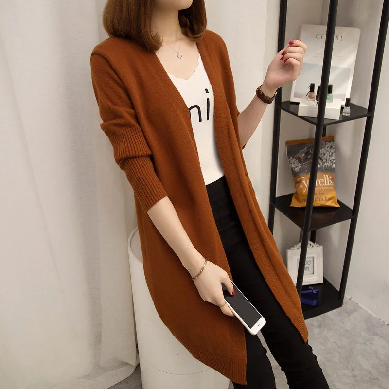 Women Long Cardigan Winter Plus Size Long Sleeve Sweater Women Knitted Solid Sweater Women Sweater Coat