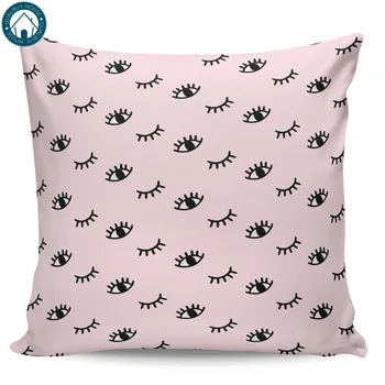 

Eyelash Pink Cartoon Eye Pattern Pillow Covers Cases Cover Cushion Pillowcase Square Print