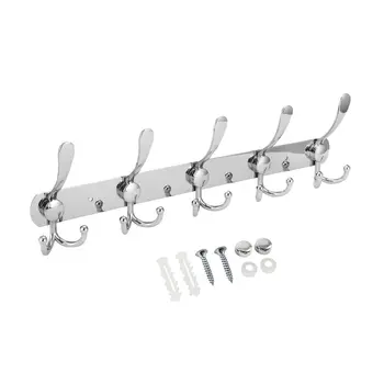 

Stainless Steel Coat Robe Hat Clothes Wall Mount Hanger 15 Hooks Towel Rack