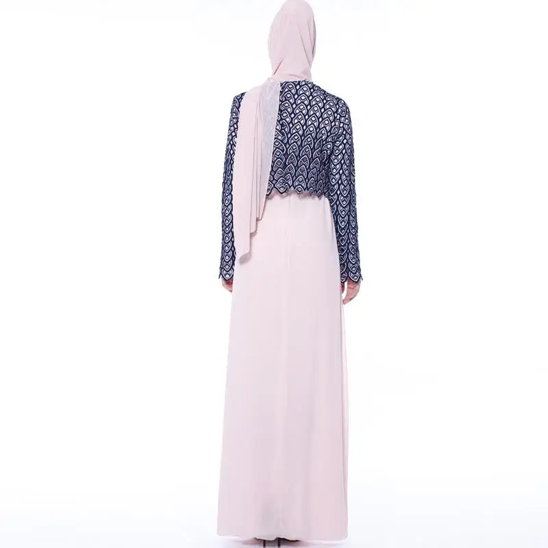 Абаи Для женщин длинное Коктейльные Вечерние платье мусульманское платье исламский джильбаб костюм, накидка, Восточный Халат арабских
