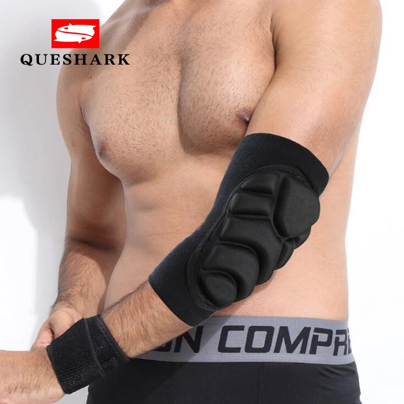 Elbow-Pads Brace-Support Basketball-Volleyball Queshark Skiing-Skating-Elbow Fitness