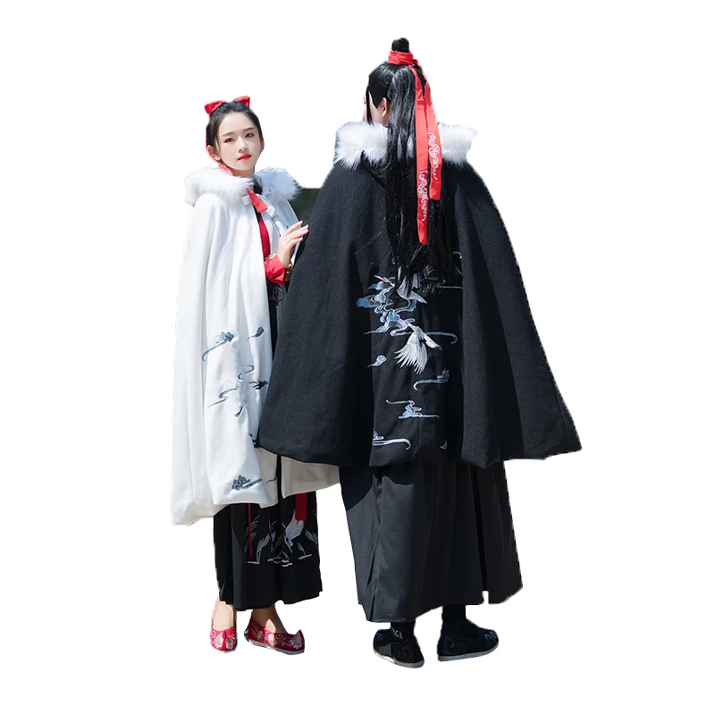Пальто Hanfu для женщин и мужчин традиционная китайская осенне зимняя накидка