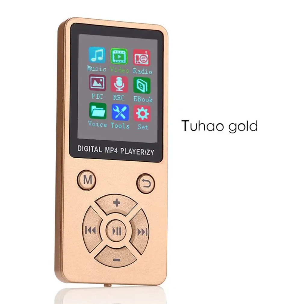 T1 Wireless Lightweight MP3 MP4 Music Player With Screen Ultra-thin Portable Mini Player Adjustable Mode Button Type