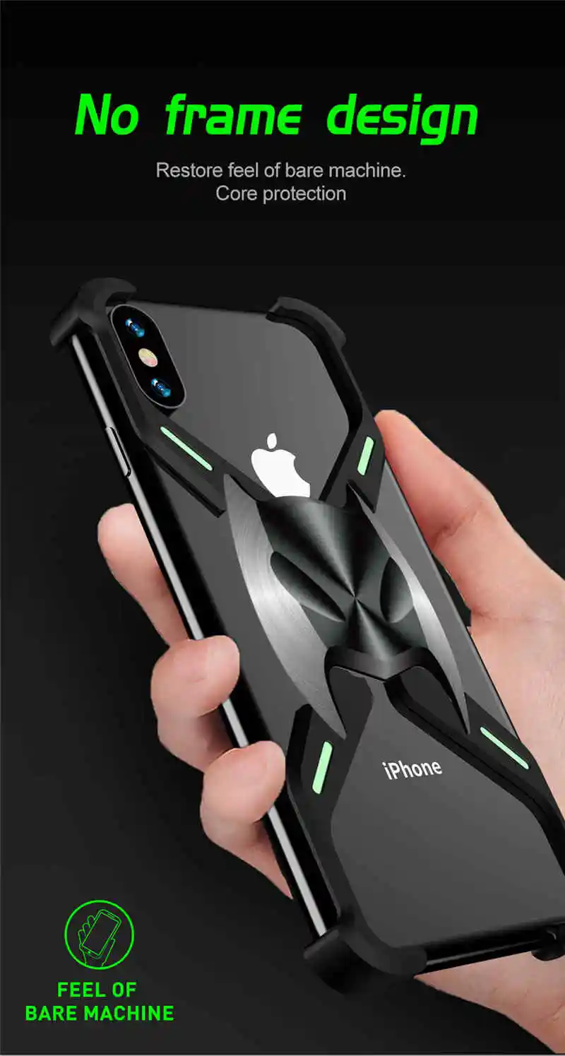 JSKEI для iPhone 7/8 7 p/8 p X/Xs/Xsmax XR Чехол для мобильного телефона Металлическая рамка автомобильный магнитный держатель охлаждающий Тонкий чехол для телефона