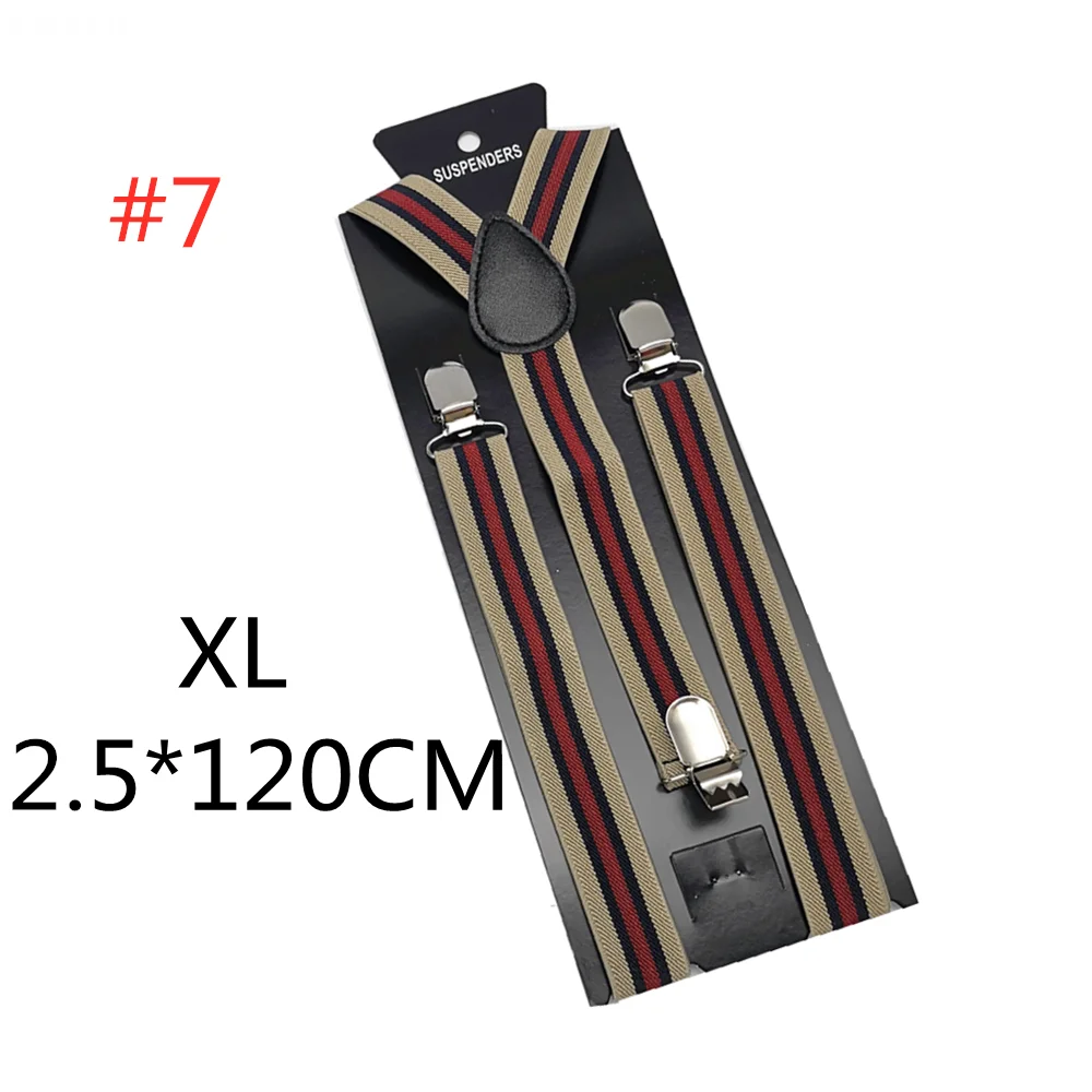 Color 7-120cm Новинка; подтяжки для мужчин, женщин, мальчиков и девочек; цвет красный, белый, Радужный; разноцветные подтяжки в полоску; подтяжки для взрослых и детей; Y-back; подтяжки - Цвет: Color 7-120cm