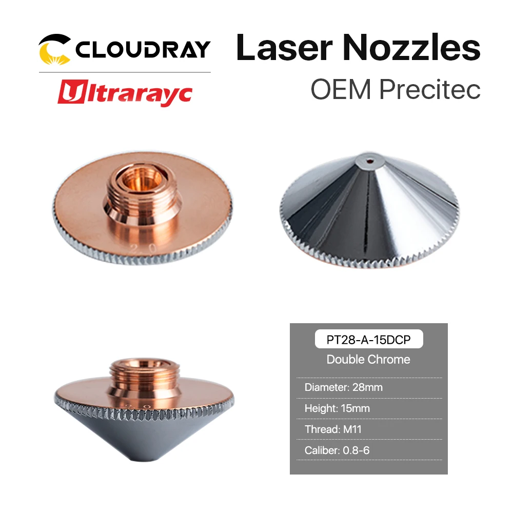 Ultrarayc Precitec WSX Cutting Head Laser Nozzle Single Double Chrome-plated Layers D28 Caliber 0.8-6.0mm