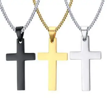 

titanium steel Jesus cross pendant necklace men and women with jewelry