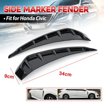 

2x Side Body Marker-Fender Air Wing Vent Cover Trims For Honda Civic-2016 2017 10th ABS Plastic Exterior Accessories Car Sticker