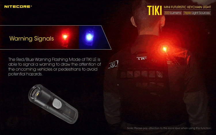 Nitecore TIKI LE 3 цвета светильник перезаряжаемый светодиодный светильник с ключом OSRAM P8 300 люмен встроенный литий-ионный аккумулятор мини Poket Flash светильник