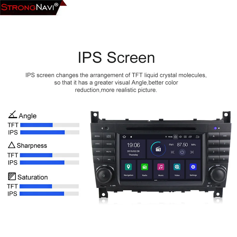 Excellent Android 9.0 Car DVD Player multimedia for Benz W203 W209 W219 A160 C180 C200 CLK200 radio stereo IPS screen DSP WIFI BT RDS 5
