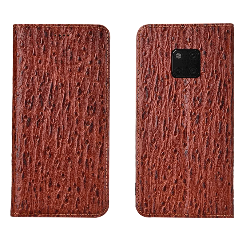 

Ostrich Pattern Genuine Leather Ultra Thin Card Slot Case For Huawei Mate 20 Pro/Huawei Mate 20 X Magnetic Case Coque Funda Capa