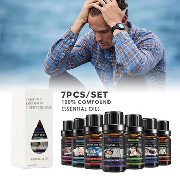 

Sweetvally7pcs 10ML Effective Aromatic Balm Help Sleep Soothing Essential Oil Treatment Relieve Stress Anxiety