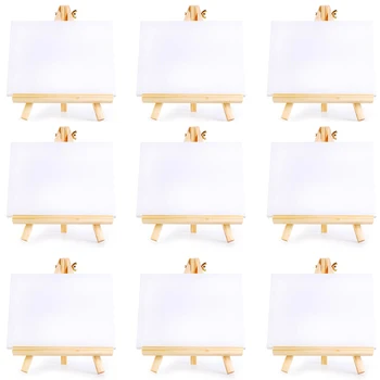 

24 Set Artists Mini Canvas Set Painting Craft DIY Drawing Small Table Easel Gift