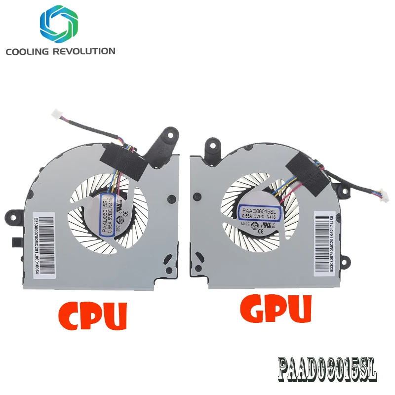 Ventilador de Refrigeração da Cpu Laptop Gpu Paad06015sl 0.55a 5vdc N415 N416 para Msi Gf75 Ms17f1 17f2 17f4 17f5