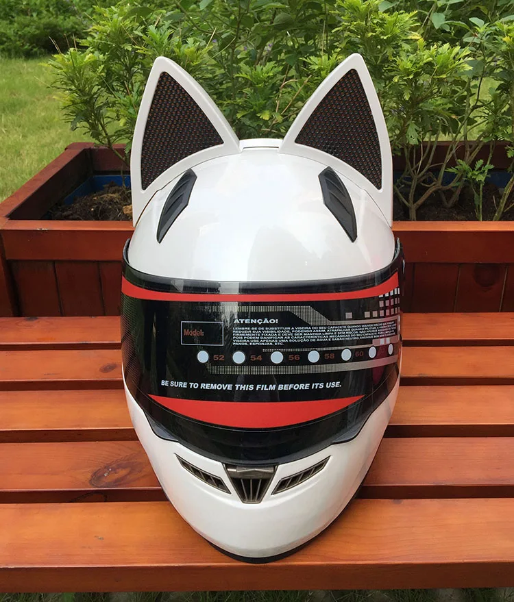 Бренд NITRINOS Черный Полный мотоциклетный шлем личности шлем в виде кошачьей головы модный мотоциклетный шлем мотошлем M/L/XL/XXL