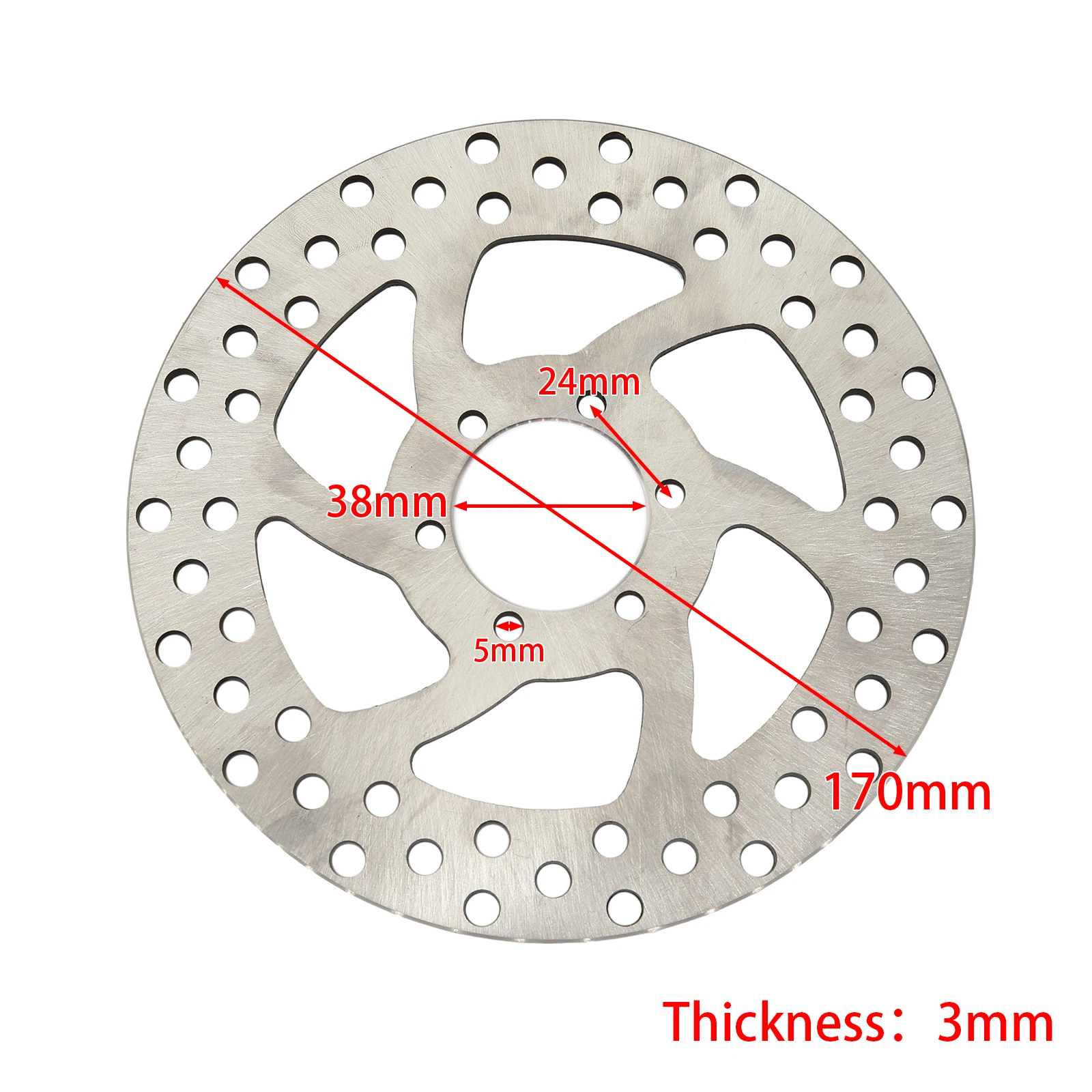 170mm Brake Disc Rotor Pad For Electric Scooter Stainless Steel 6 Hole