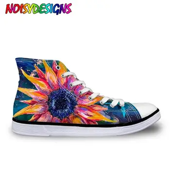 

NOISYDESIGNS Women Printed Shoes High Quality Sunflower Print Shoes For Women Vulcanize Shoes Floral Sneakers Lady Personalized