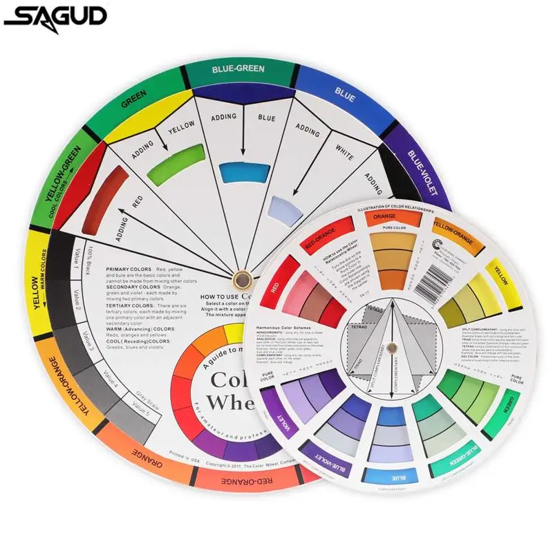 12 Color Wheel Round Central Circle Rotates Paper Card Professio