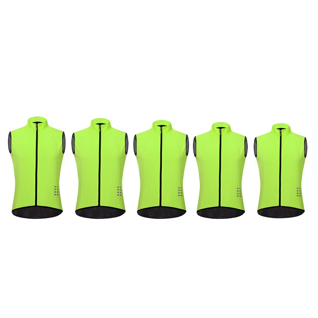 Men's Hi-Viz Safety Running Cycling Vest - Reflective Sleeveless Windproof Running Bicycle Gilet - Ultra Light & Comfortable