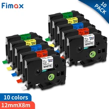 

Fimax 10pcs laminated Compatible for tze 231 131 label tape 6/9/12mm Black on white tape 431 531 631 131 221 211 Printer Ribbon