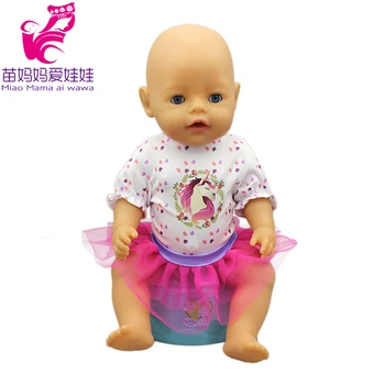 

doll clothes for 43cm Baby doll unicorn clothes dress doll head band for 18 inch doll clothes set