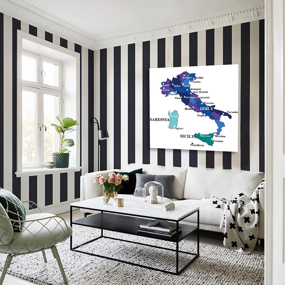 90*90Cm The Italy Map Non Tessuto Tela Pittura Vintage Wall Art Poster Aula Soggiorno Decorazioni Per La Casa Materiale Scolastico