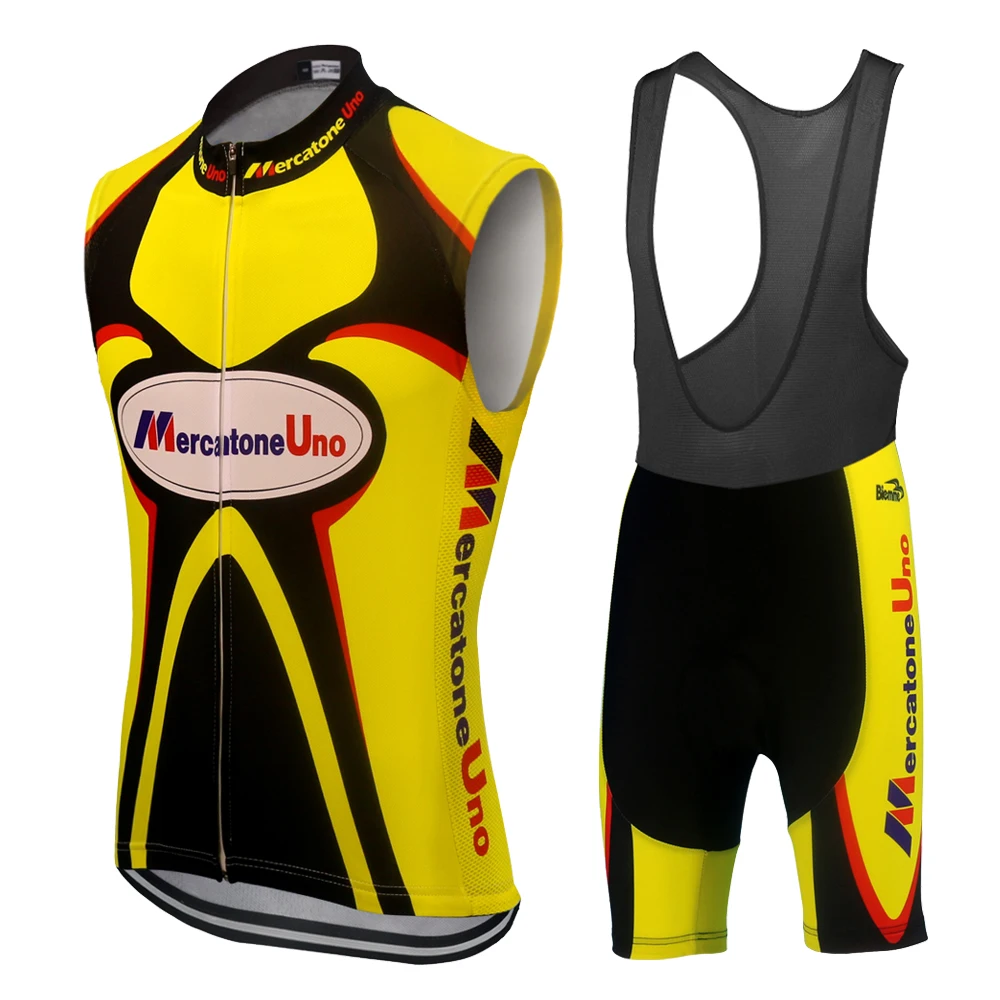 Pro Cycling Jersey Set yellow Breathable Bicycle Clothing bike jersey ropa ciclismo hombre MTB clothing Team Mercatone Uno 5