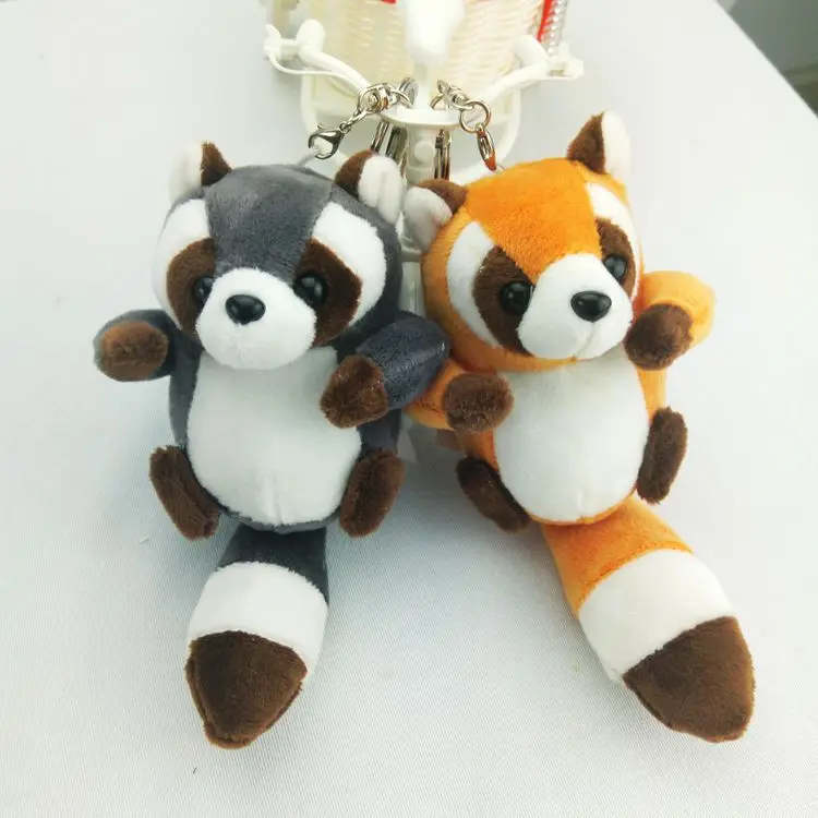 

FXM 10 cm cute raccoon plush Keychain creative cartoon mobile phone loan pendant plush Keychain pendant cartoon toys