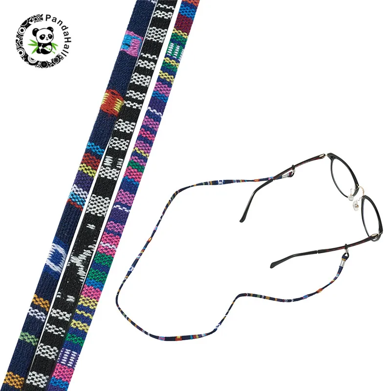 

pandahall 1 Set Anti-skidding Braided Round Rope Glasses Neck Cord Strap Eyeglass String Holder for Jewelry Findings 27" 2Styles