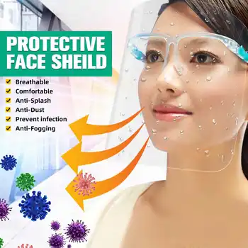 

1pc Protective Mask Shield Anti-Splash Fog Face Mask Protection Cover Droplet virus Windproof Full Face Cover Mask Visor 22x19cm