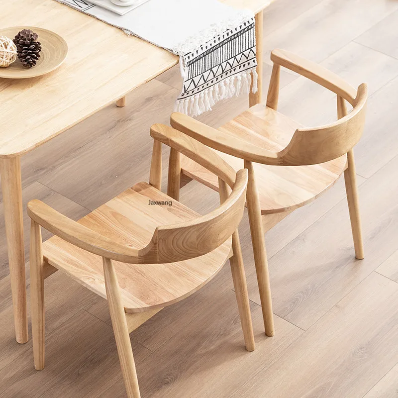 Nordic Dining Chair Kitchen Furniture Solid Wood Chair Solid Wood Sitting Surface Japanese Modern Ash Wood Solid Wood Armchair