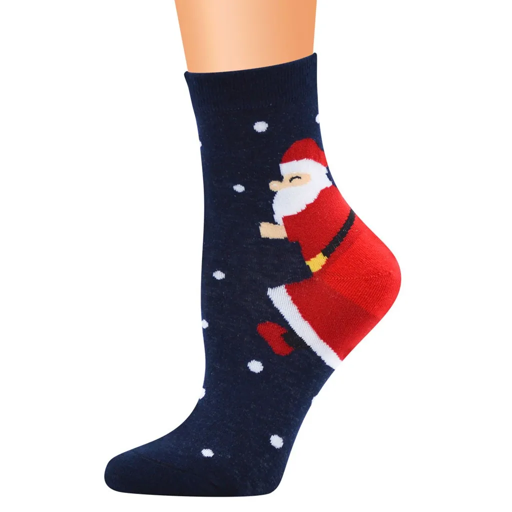 Рождественские носки унисекс, женские носки с милым рисунком Санта Клауса, снеговика, снежинки, зимние Чулочные изделия для взрослых, хлопковые индивидуальные носки Harajuku